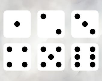 Dice SVG | Dice Face White/Black | Solid White Fill | Vector | Clipart