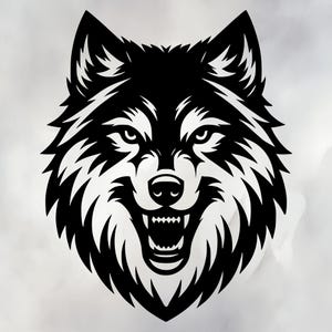 Wolf Head SVG PNG – Snarling– Clipart for Cricut and Print