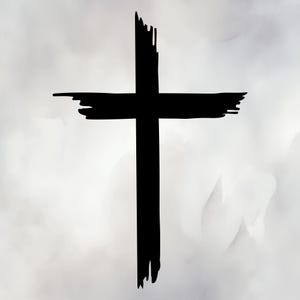Krzyż chrześcijański SVG | Czarny wektor | Stary, wytrzymały | do Cricut, Silhouette, laser lub druku
