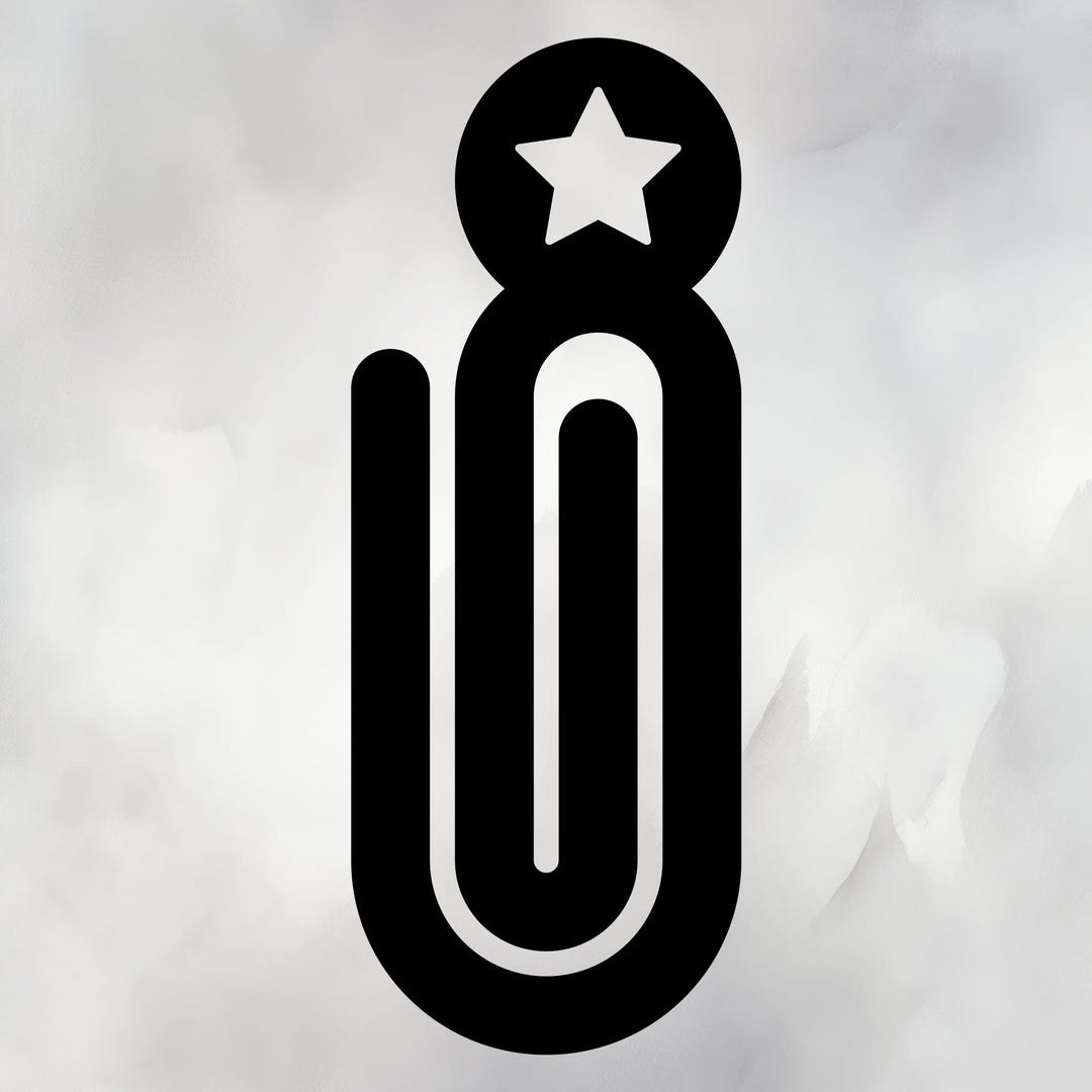 Star Paperclip Jumbo Paperclip SVG + PNG - Top Circle Star Cutout – Large Clip for ...