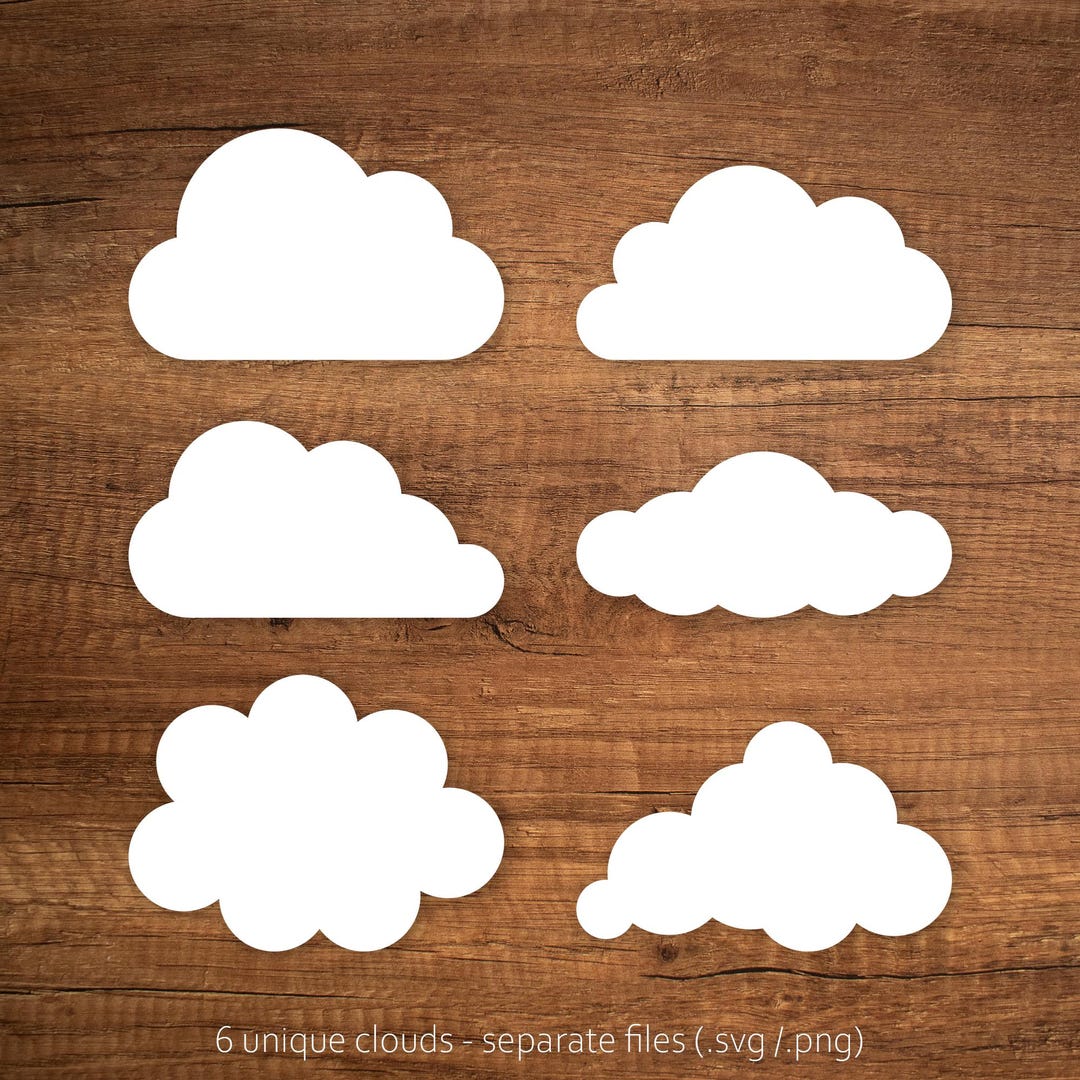 Cloud SVG | White Clouds Svg | Set of Clouds | Clipart - Etsy
