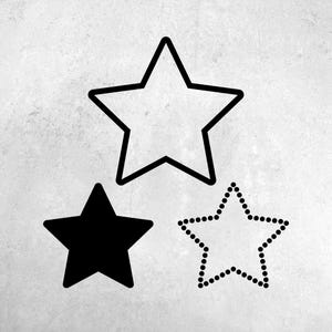 Star Outline Rounded Corners | Star Outline SVG | Star Solid Fill | Star Dotted
