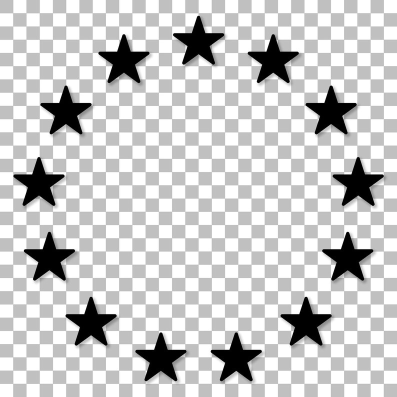 13 Star Betsy Ross Style Union SVG PNG | Rounded Stars in Circle ...