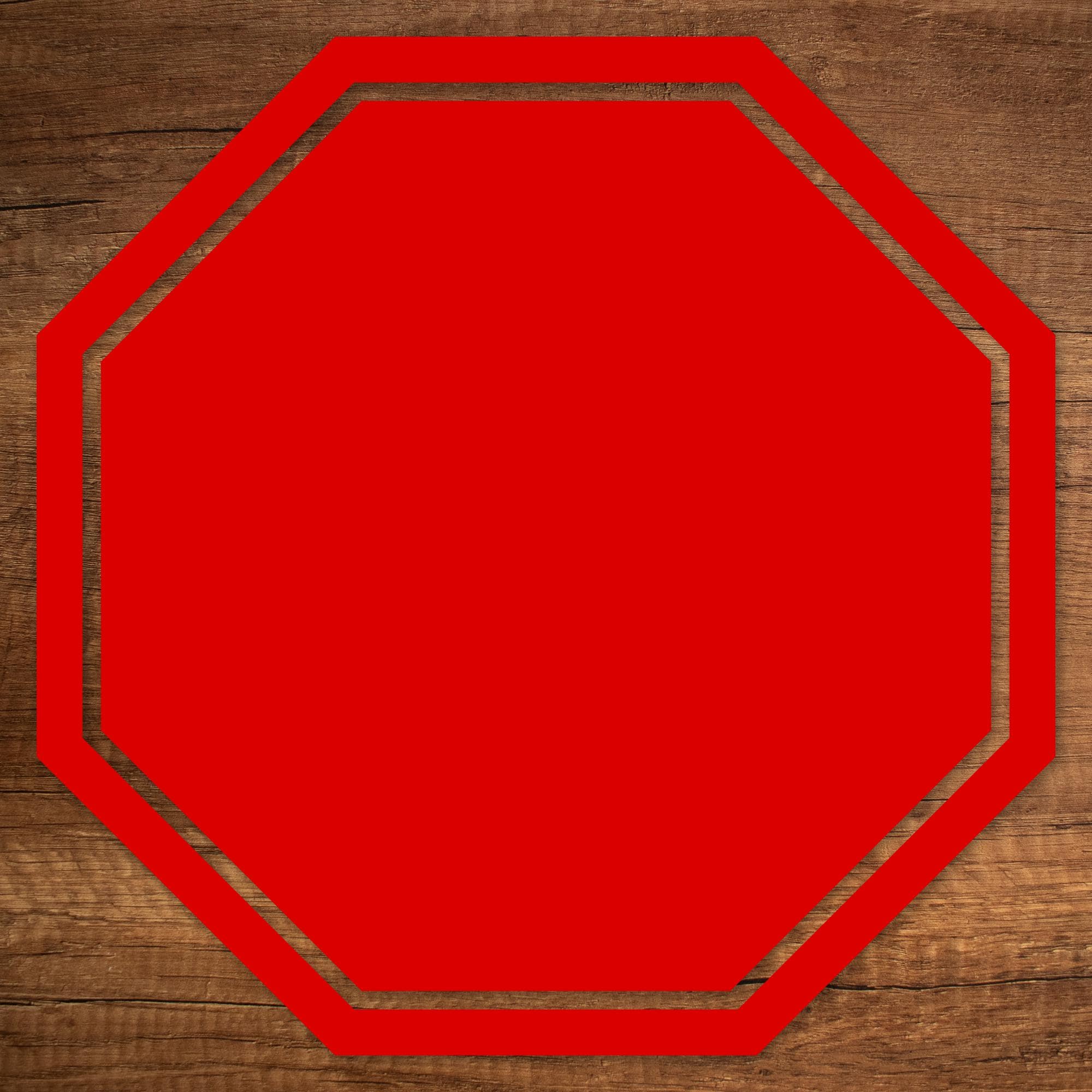 Blank Stop Sign SVG PNG | Red Transparent Octagon With Cutout Border ...