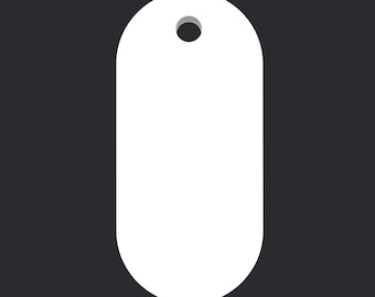 Capsule Keychain STL | Flat | 3 Hole Sizes 4mm 5mm 6mm | 3D Print Keychain File