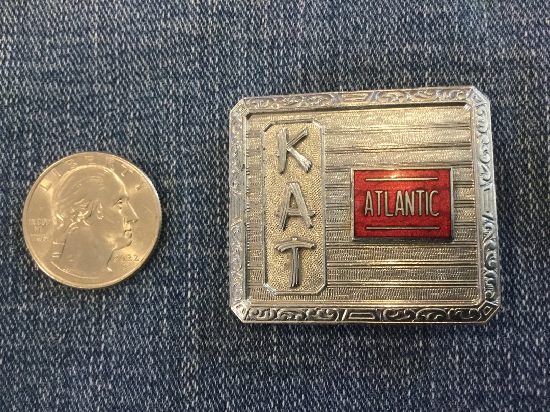 Vintage Hook Fast Small Belt Buckle, Deco Style,kat Atlantic Oil, Fits