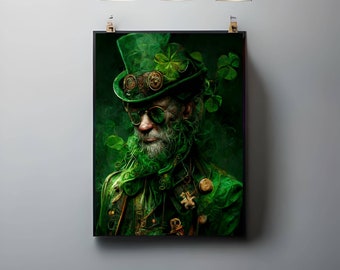 St Patrick's Day Leprechaun Digital Print | Irish Holiday Wall Art | Seasonal Decor Printable | Lucky Charm Illustration | Digital Download