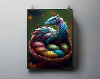Dragon Eggs Digital Print | Fantasy Wall Art | Mythical Creature Printable | Game of Thrones Inspired Decor | Digital Download