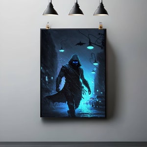 Shadow Ninja Digital Print | Stealth Warrior Wall Art | Japanese Assassin Printable | Gaming Room Decor | Digital Download