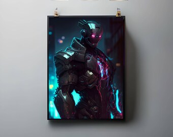 Android Digital Print | Sci-Fi Robot Wall Art | Futuristic Technology Printable | Cyberpunk Illustration | Tech Decor | Digital Download