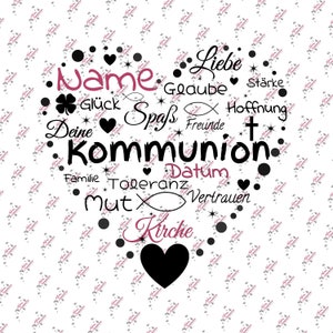 Personalisiert Kommunion Herz- Deine Herzbotschaften
