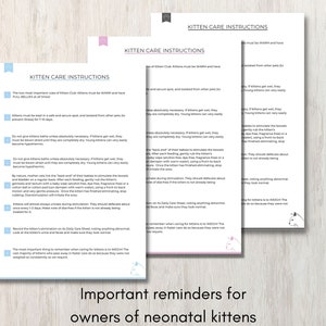 Kitten Bottle Feeding Tracker: Newborn Cat Care Chart (printable PDF ...