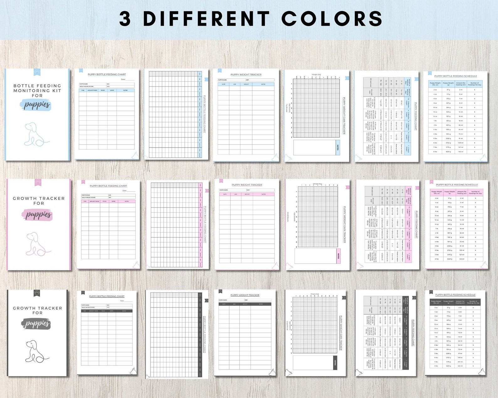 Puppy Bottle Feeding Tracker, Newborn Dog Care Monitoring Chart, Orphan