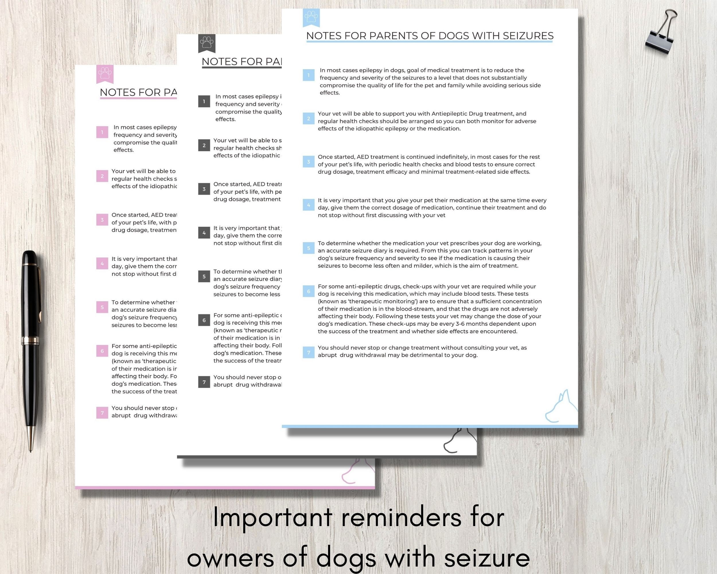 Dog Seizure Tracker: Epilepsy Monitoring Kit (printable PDF) - Etsy