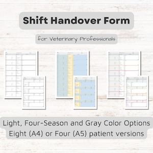 Överlämningsblankett för veterinärskift: Utskrivbar skiftrapport (PDF och Excel)
