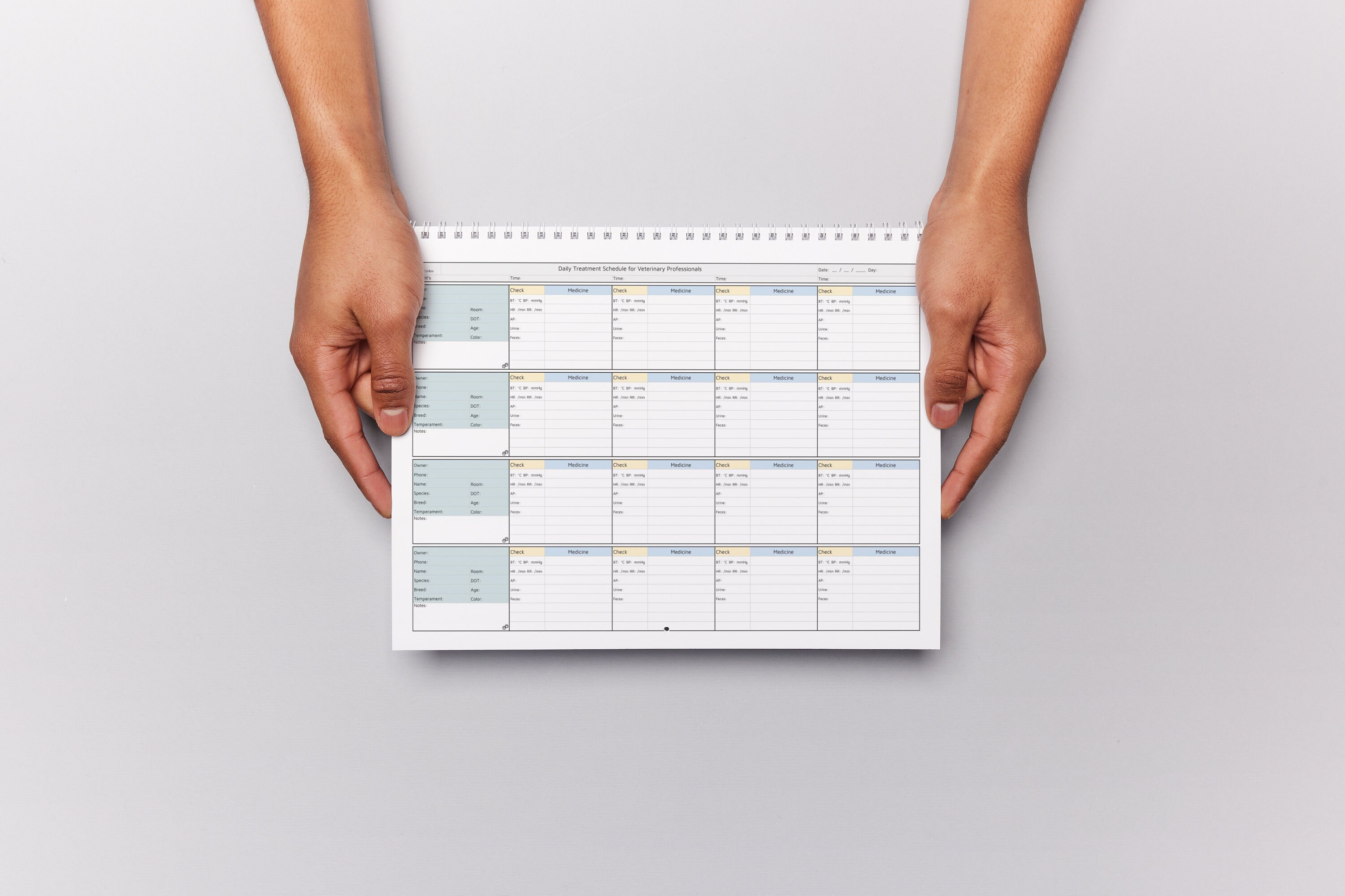 Daily Treatment Schedule for Veterinarians, Treatment Log Sheet for ...