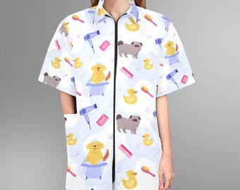 Giacca impermeabile per toelettatura animali: camice unisex per toelettatura cani e gatti