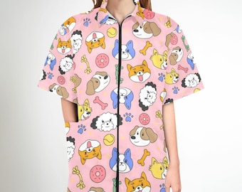 Waterproof Pet Grooming Jacket: Customizable Unisex Workwear