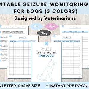 Inbeslagname-tracker voor honden, inbeslagnemingslogboek voor puppy met epilepsie, afdrukbare PDF, monitoringgrafiek voor huisdieraanvallen, Instant Download afdrukbare PDF