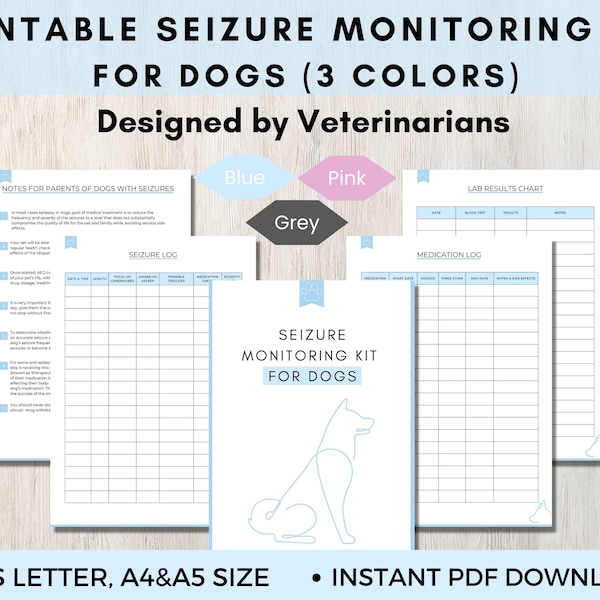 Seizure Tracker For Dogs, Seizure Log For Puppy with Epilepsy, Printable PDF, Pet Seizure Monitoring Chart, Instant Download Printable PDF