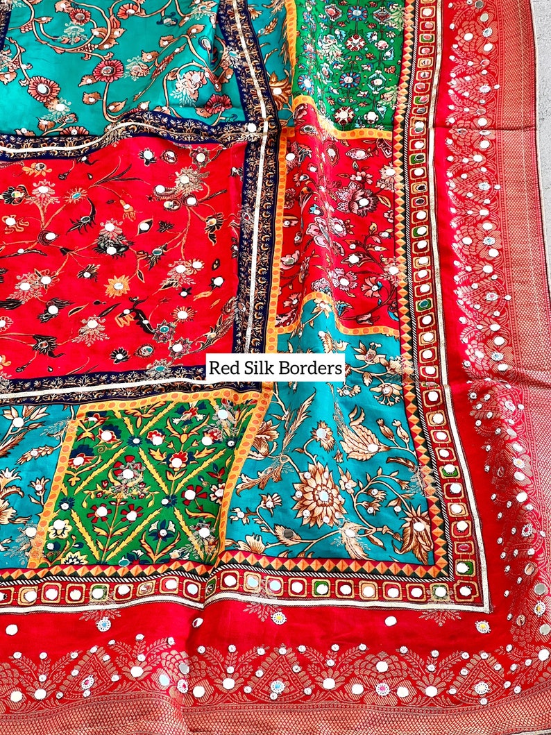 Pakistani Dupatta With Silk Borders Beautiful Print Etsy