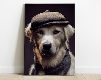 Dog Portrait, Golden Retriever, PDF File, Printable Wall Art, Modern Home Decor, Perfect For Your Apartment, Interesting Gift