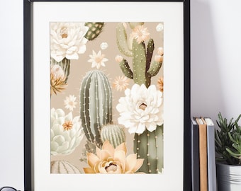 Cactus Picture | Earth Tone Wall Art