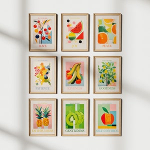 Fruit of the Spirit Print Set: Christian Bible Verse Wall Art (Digital Download)
