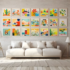 Set of 25 Wall Art | Digital Print Set - Print Bundle - Eclectic Gallery Set - Flower Market Print - Custom Wall Art Set - Digital Download