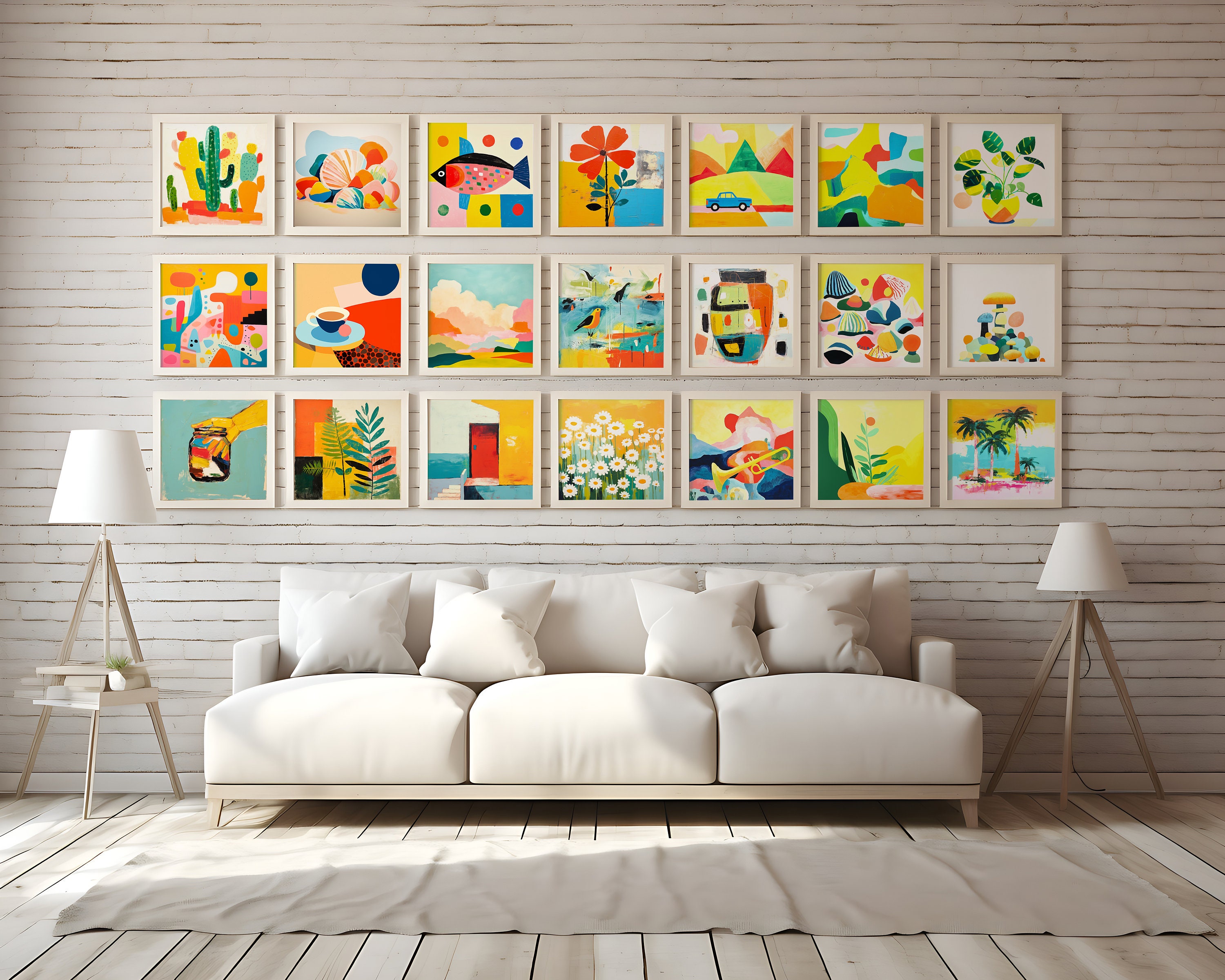 Abstract Expressionism Art Prints: Eclectic Gallery Wall Set (Digital Download)