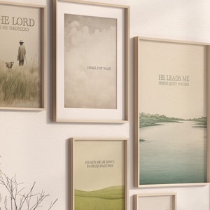 Psalm 23 Wall Art - Minimal Art Set - Christian Wall Art - Bible Verse Wall Art - Christian Print Set - Psalms 23 - The Lord is my Shepherd