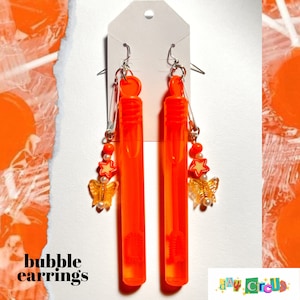 des bulles portables ! boucles d&#39;oreilles oranges
