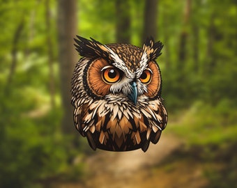 Owl Die-Cut Sticker | Owl Decal, Vinyl Sticker, Matte Finish, Die-Cut, Water-Resistant