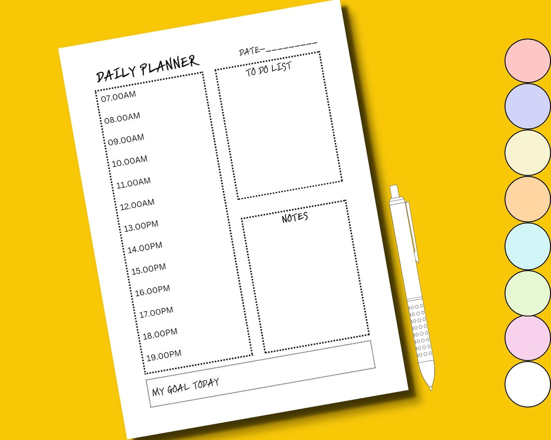 Daily Planner, Digital Planner, Printable Planner - Etsy