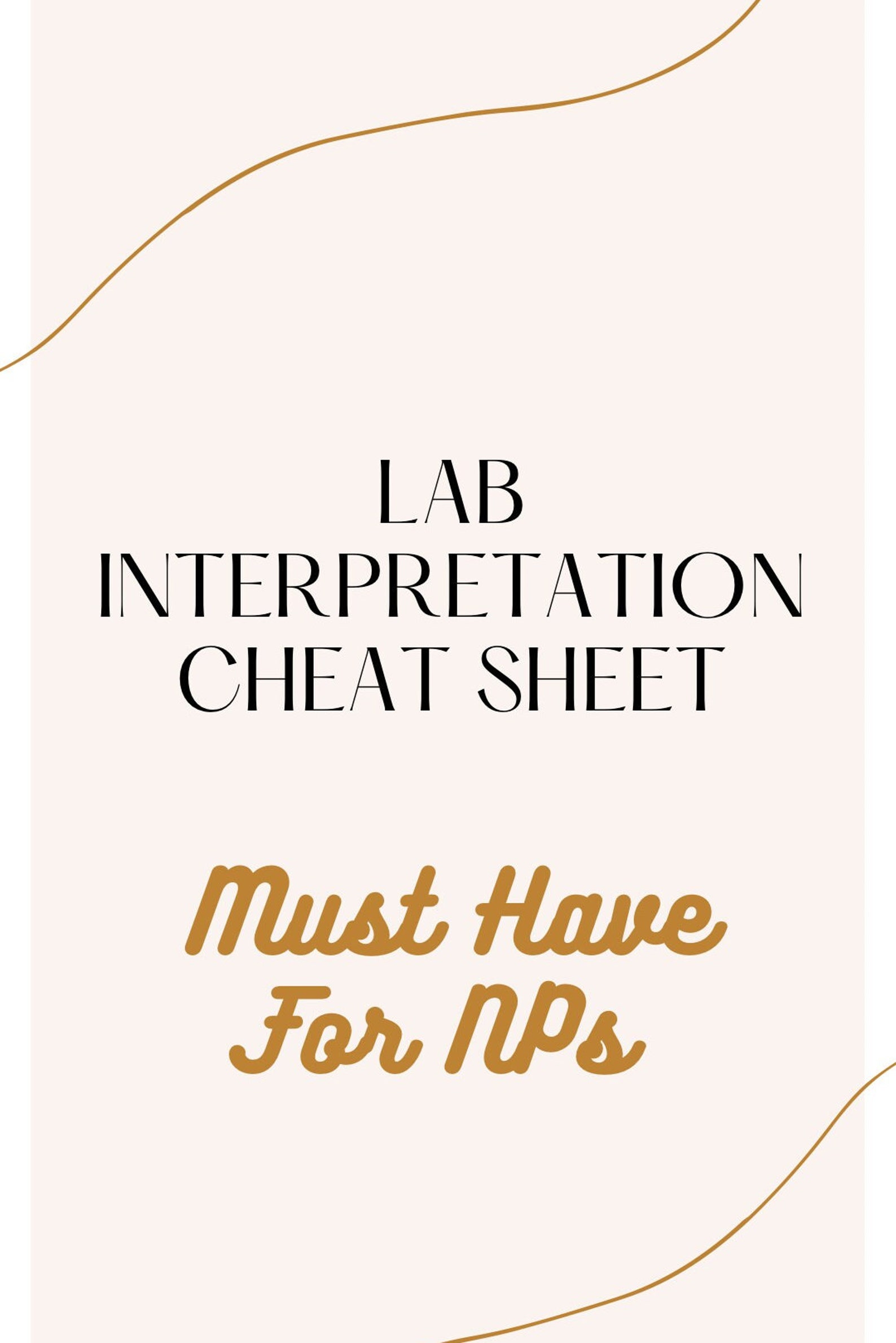 Lab Interpretation Cheat Sheet for Nurse Practitioners Etsy