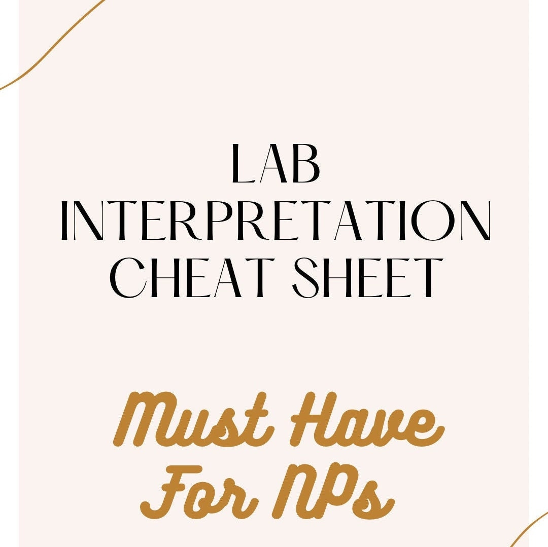 Lab Interpretation Cheat Sheet for Nurse Practitioners - Etsy