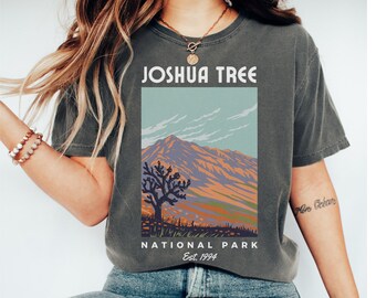 Joshua Tree Comfort Color Oversized Tee Music Festival Outfit National Park Travel TShirt Granola Girl Granola Girl Aesthetic