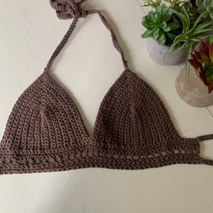 Brown crochet top M/L