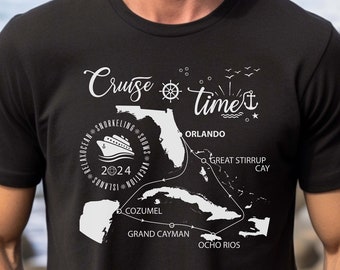 CRUISE Time, FAMILY Vacation, Cruise 2024, Caribbean Itinerary Camiseta unissex de manga curta