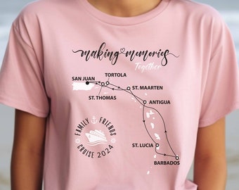 Fazendo MEMÓRIAS Juntos, CRUZEIRO 2024 San Juan Tortola Antigua Santa Lúcia Barbados St. Maarten. Camiseta unissex de manga curta St.
