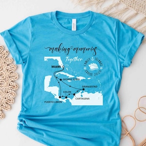 ERinnerungen zusammen machen, KREUZFAHRT 2025 MIAMI, Puerto Limon, Doppelpunkt, Cartagena, Oranjestad, Georgetown, Familienkreuzfahrt Unisex Kurzarm-T-Shirt