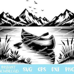 LAKE scene SVG, Lake Scene Eps, Lake Scene png, Lake Scene dxf, CANOE Svg, Nature scene Svg, Forest Scene Svg instant digital Download