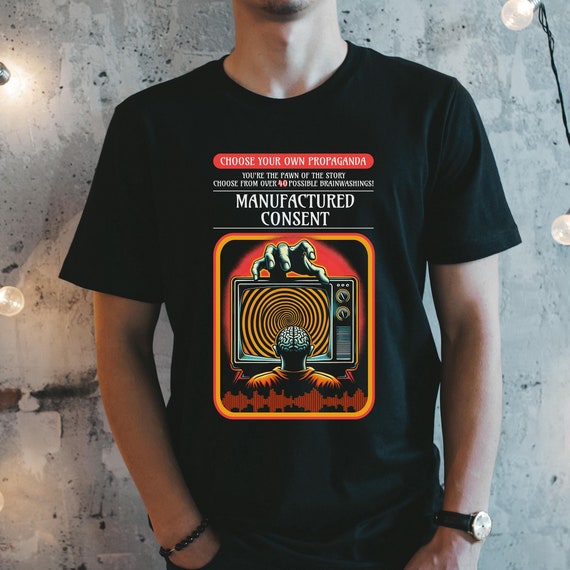 Free Thinker, Anti-Media Brainwashing, Manufactured Consent, Propaganda T-Shirt, Retro Political Satire, Unisex For Men or For Women