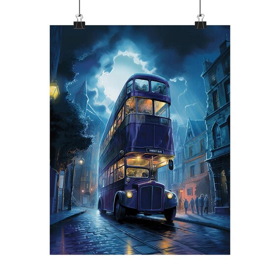 Knight Bus London Print Wizarding World HP Travel Poster UK No Text Etsy