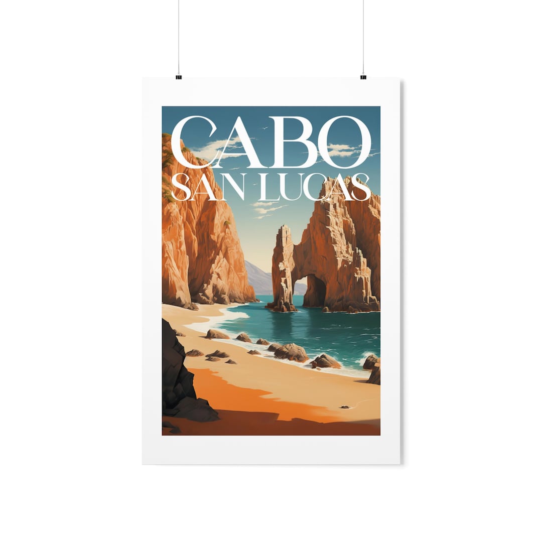 Cabo San Lucas Travel Poster, Mexico, Illustration, Premium Matte ...