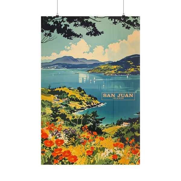 1970s San Juan Islands Vintage Travel Poster