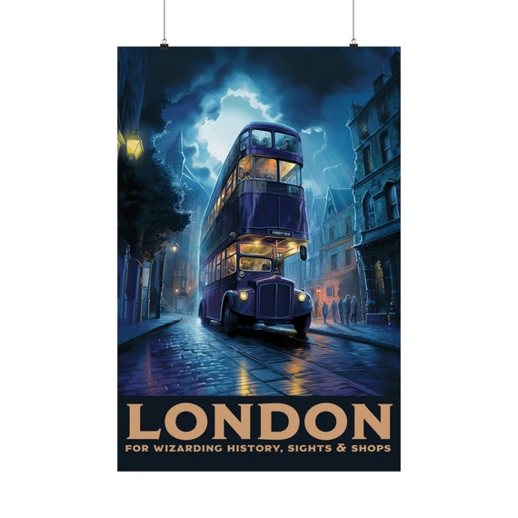Knight Bus London Print Wizarding World HP Travel Poster UK Etsy