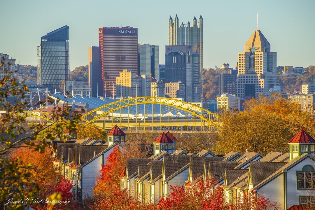 Partial Pittsburgh Skyline From 31st Street Bridge Overlooking