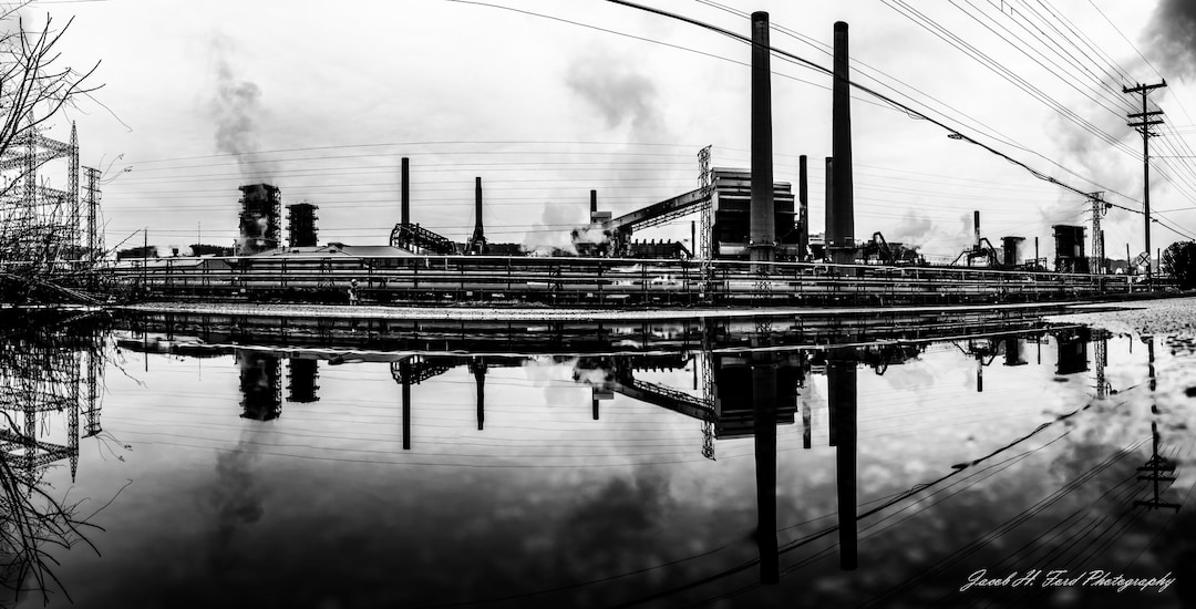Clairton Clairton Mill Works USS Corporation Puddle Reflection black