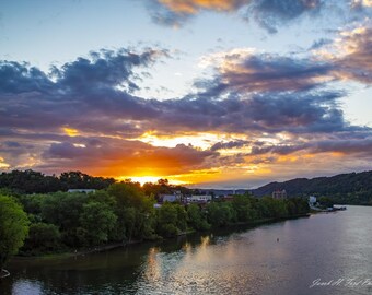 Summer Sunset with Rain Clouds from Mon City Bridge